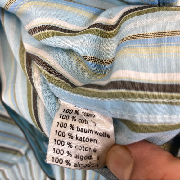 Lacoste Shirt Men’s Size 38 Striped Cotton Long Sleeve Logo Multicolor Casual - Picture 9 of 16